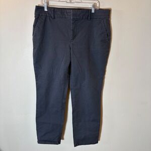 Loft Gray Slim Straight Ankle Pants Size 14